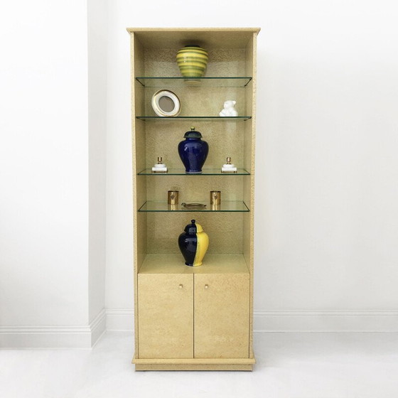 Image 1 of Vintage display case in birdseye maple, Italy 1980