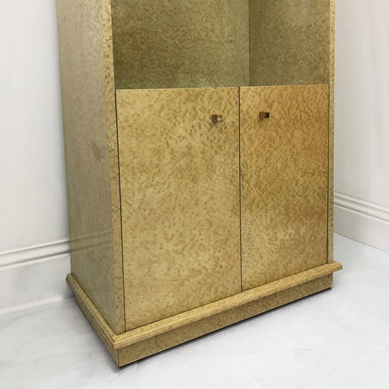 Image 1 of Vintage display case in birdseye maple, Italy 1980
