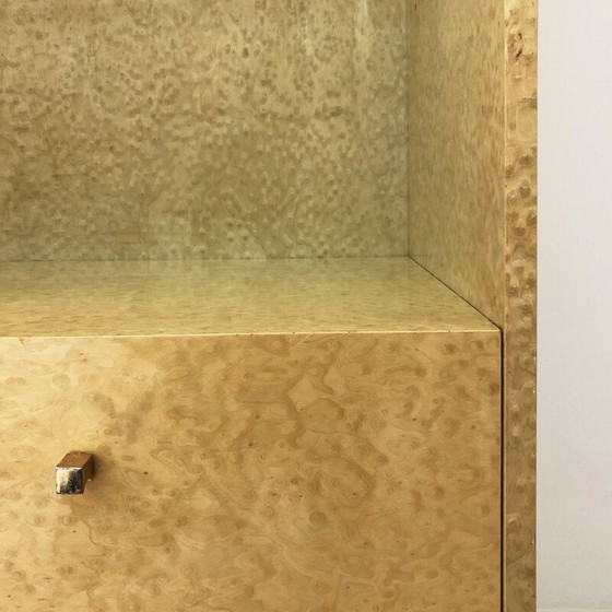 Image 1 of Vintage display case in birdseye maple, Italy 1980