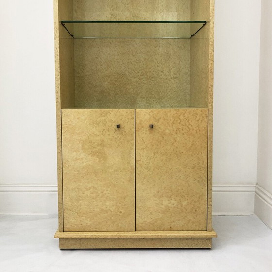 Image 1 of Vintage display case in birdseye maple, Italy 1980
