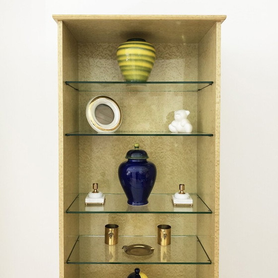 Image 1 of Vintage display case in birdseye maple, Italy 1980