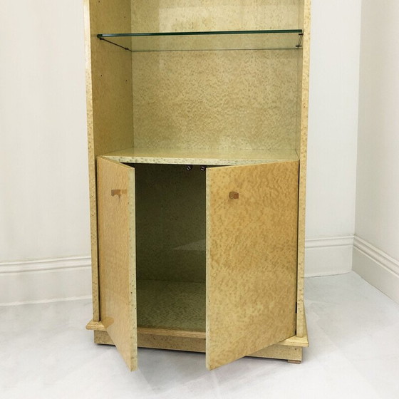 Image 1 of Vintage display case in birdseye maple, Italy 1980