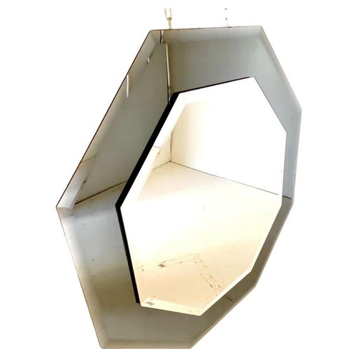 1X Midcentury Modern Octagonal Beveled Mirror