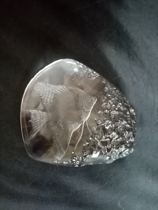 Swedish Crystal Deco Piece Design by Mats Jonasson 70s