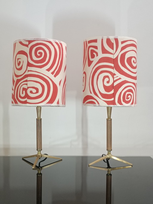 Pair Of Tripod Lamps 60's