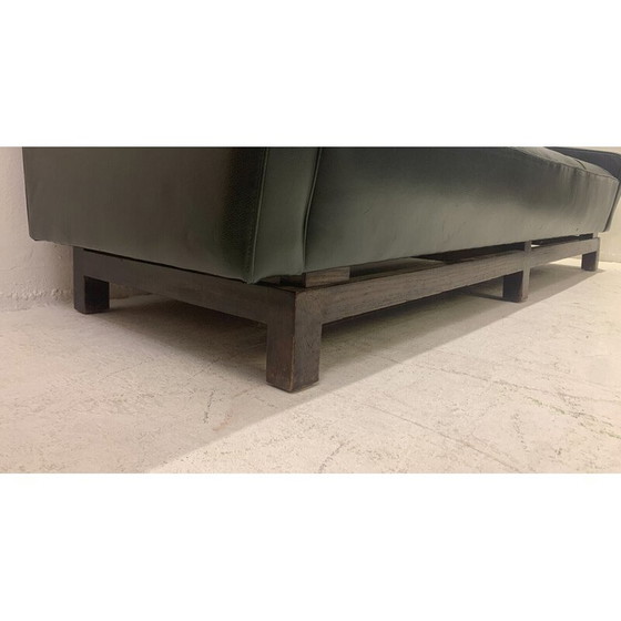 Image 1 of Mid-century three seater leather sofa by Emiel Veranneman