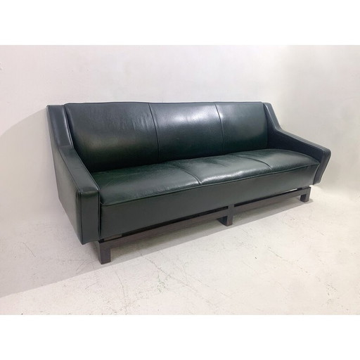 Mid-century three seater leather sofa by Emiel Veranneman