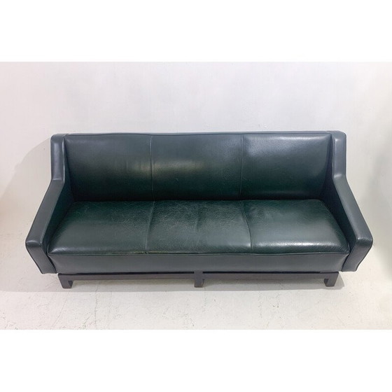 Image 1 of Mid-century three seater leather sofa by Emiel Veranneman