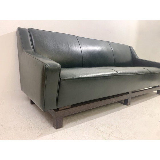 Image 1 of Mid-century three seater leather sofa by Emiel Veranneman