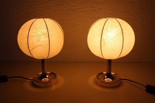 2X Cocoon Table Or Bedside Lamps By Friedal Wauer 