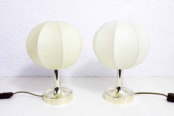 Image 1 of 2X Cocoon Table Or Bedside Lamps By Friedal Wauer 