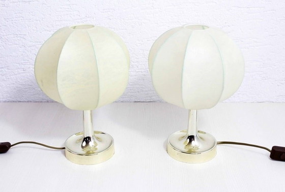 Image 1 of 2X Cocoon Table Or Bedside Lamps By Friedal Wauer 