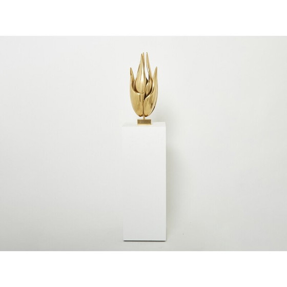 Image 1 of Vintage Flame lamp in gilded bronze by Michel Armand, 1970
