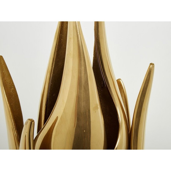 Image 1 of Vintage Flame lamp in gilded bronze by Michel Armand, 1970