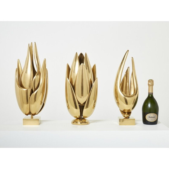 Image 1 of Vintage Flame lamp in gilded bronze by Michel Armand, 1970