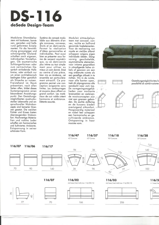 Image 1 of De Sede 116 cuir vert foncé