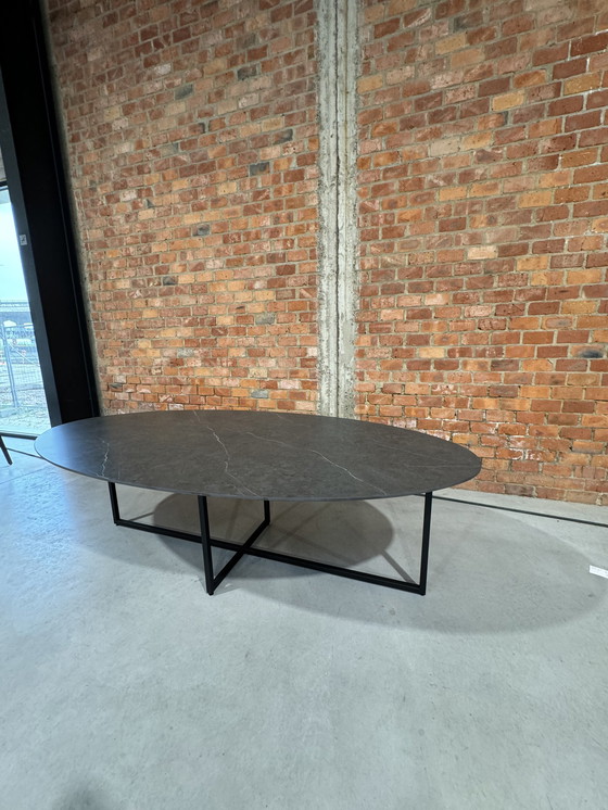 Image 1 of Oval dining table - ceramic - gray 250x125 cm