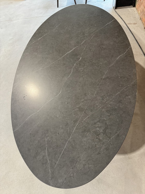 Image 1 of Oval dining table - ceramic - gray 250x125 cm