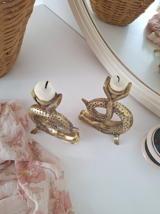 Image 1 of Portacandele in bronzo vintage