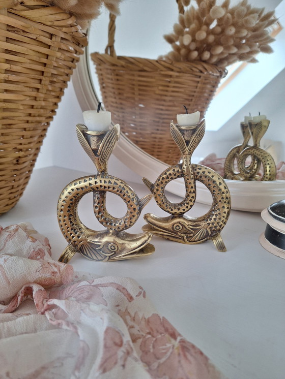 Image 1 of Portacandele in bronzo vintage