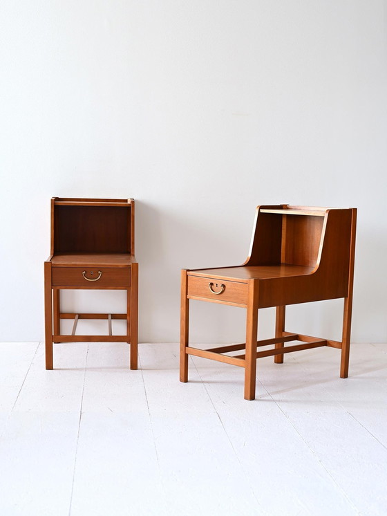 Image 1 of 1960S Scandinavian Bedside Tables With Double Tops