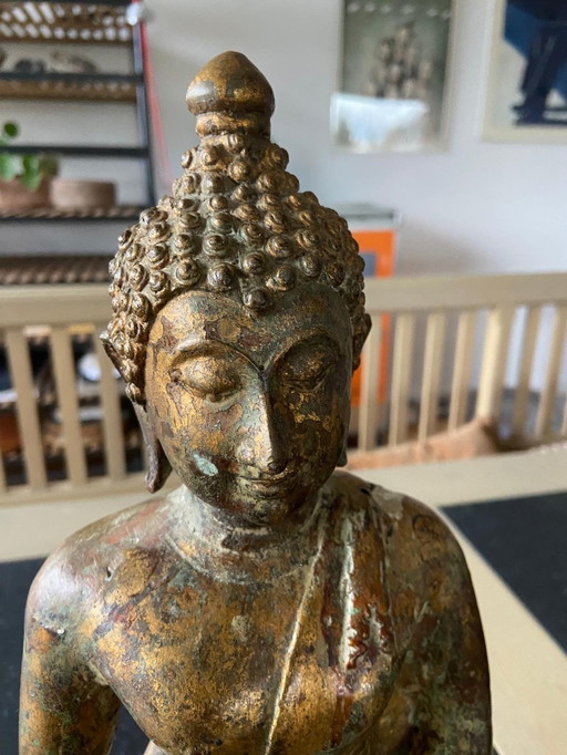 Authentic 18th Century Bronze Gilded Buddha