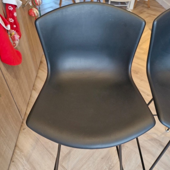 Image 1 of 3x Knoll Bertoia Barstools - All Black