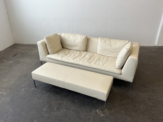 Image 1 of B&B Italia Charles designer sofa with leather ottoman