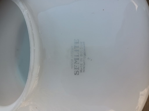 Lampada a sospensione Art Déco opalina di Semlite