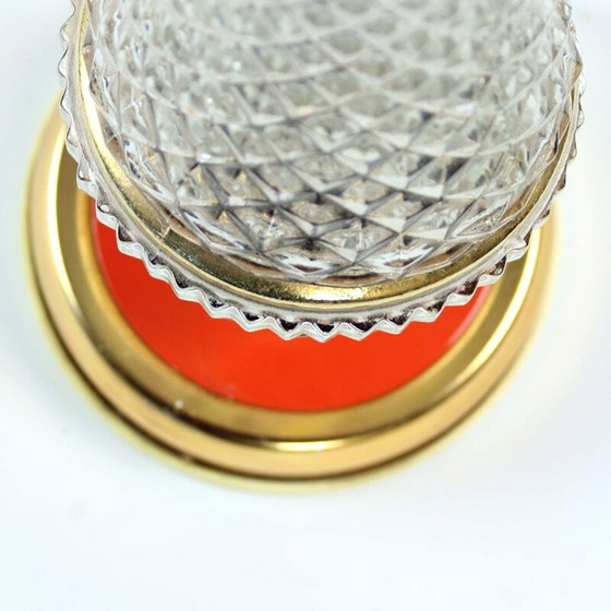 Image 1 of Lampada da tavolo vintage in ottone e vetro, Cecoslovacchia, anni '60