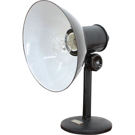 Lampada da tavolo nera vintage, anni '70