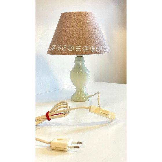 Image 1 of Vintage lamp in white marble and linen