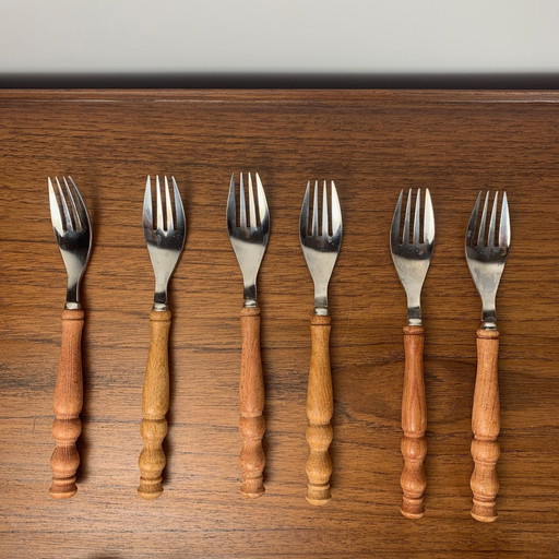 Wooden Cutlery Set for 6 People, Germany, 1970