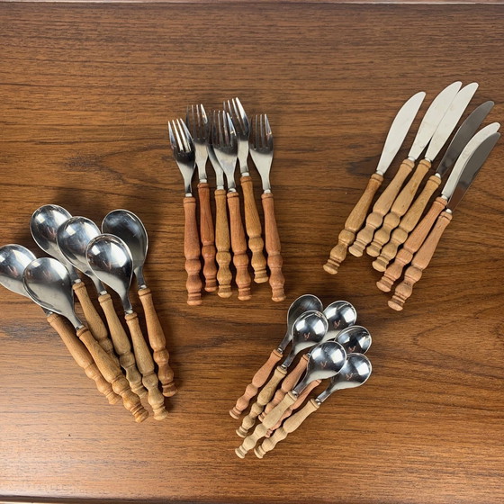 Image 1 of Wooden Cutlery Set for 6 People, Germany, 1970