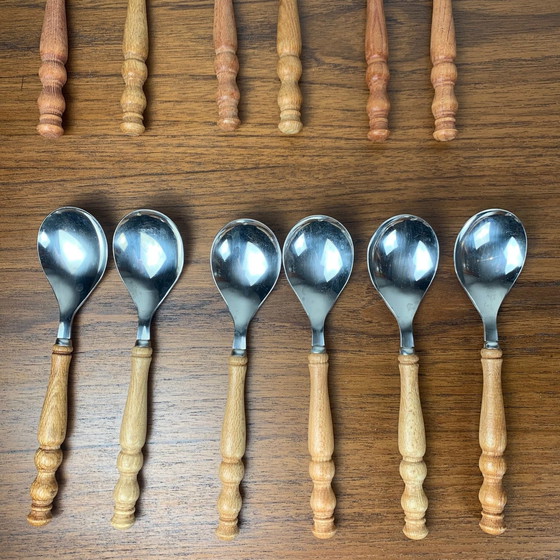Image 1 of Wooden Cutlery Set for 6 People, Germany, 1970