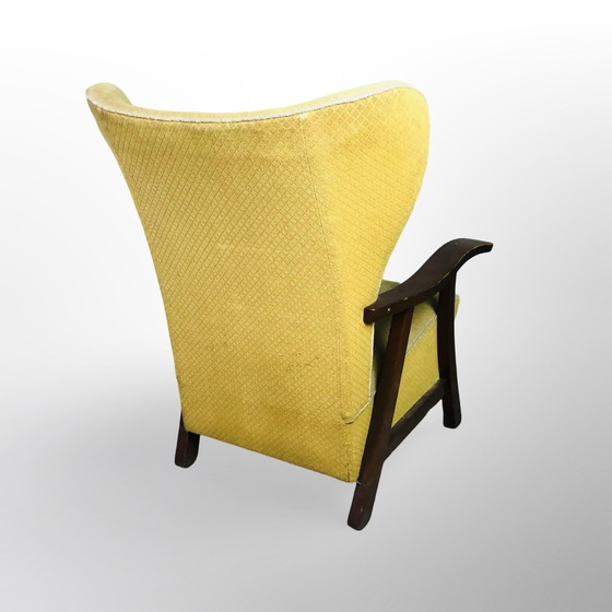 Image 1 of Grand fauteuil vintage à oreilles, design danois ou hollandais.