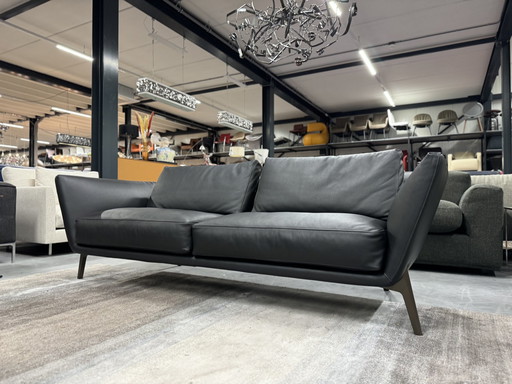 Leolux Rego 2x90 Sofa black Noli leather l218