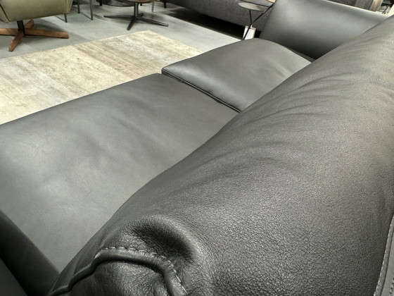 Image 1 of Leolux Rego 2x90 Sofa black Noli leather l218