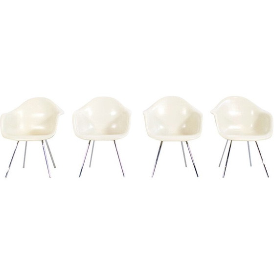 Image 1 of Set of 4 vintage Dax armchairs in chrome steel and fiberglass by Charles and Ray Eamesen for Mobilier International, 1960