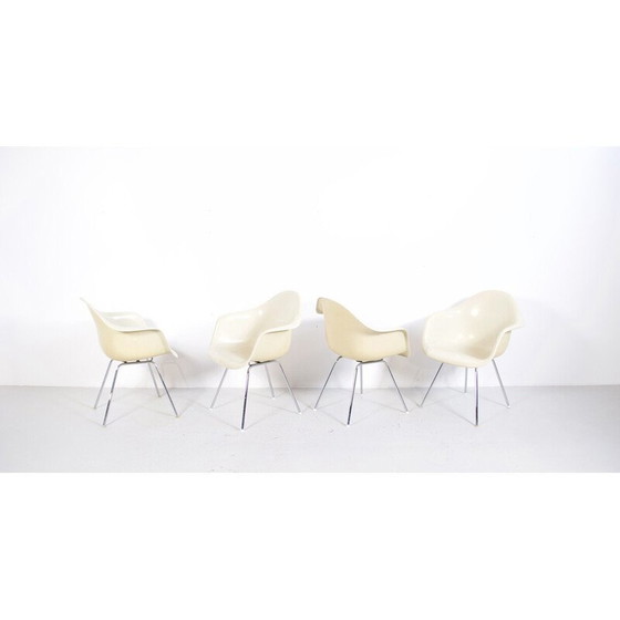 Image 1 of Set of 4 vintage Dax armchairs in chrome steel and fiberglass by Charles and Ray Eamesen for Mobilier International, 1960