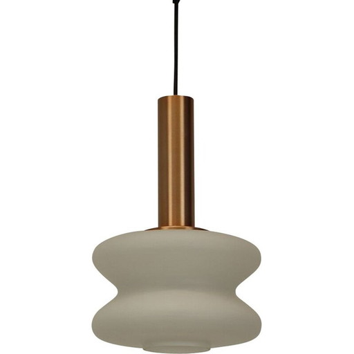 Vintage metal and glass chandelier by Napako, Czechoslovakia 1970