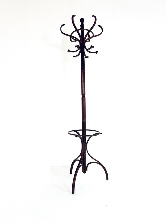 Image 1 of Appendiabiti curvato in legno stile Thonet