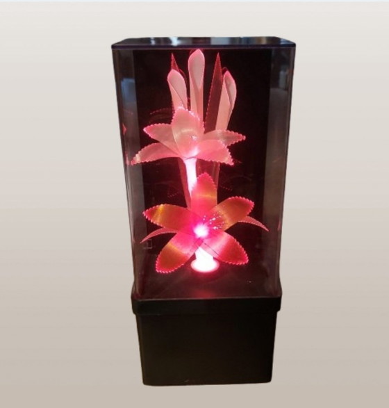 Image 1 of Lámpara de fibra óptica retro de los años 70 que cambia de color