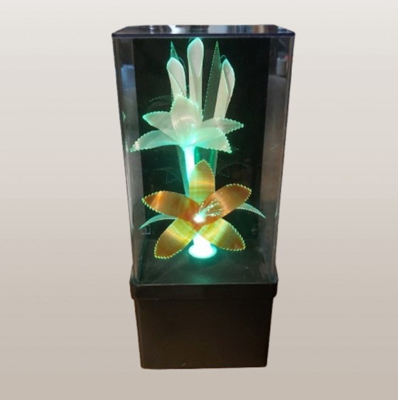 Image 1 of Lámpara de fibra óptica retro de los años 70 que cambia de color