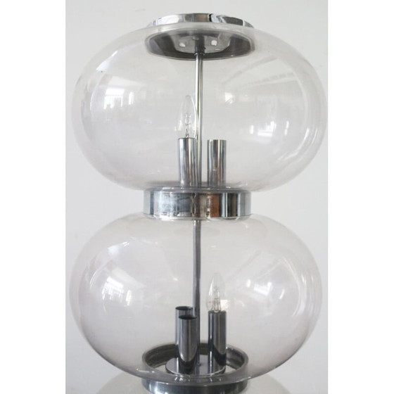Image 1 of Vintage glass and metal lamp, 1970