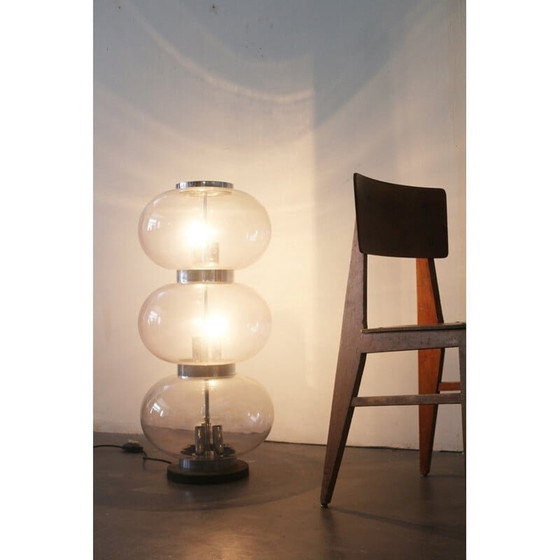 Image 1 of Vintage glass and metal lamp, 1970