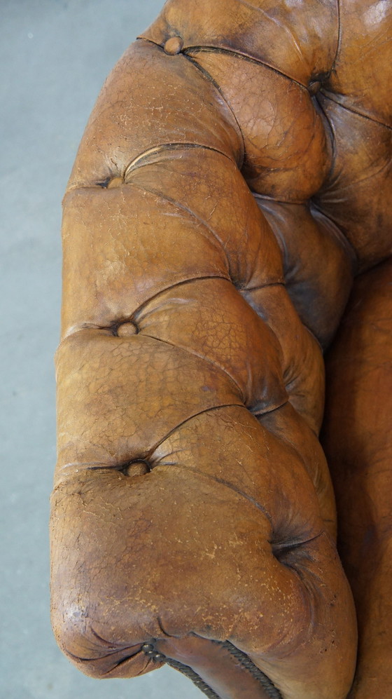 Image 1 of Sheepskin Chesterfield Club Chair On Wheels