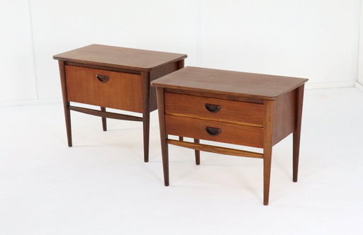 Set of 2 Wébé Louis Van Teeffelen Nightstands 'Beek En Donk' Vintage