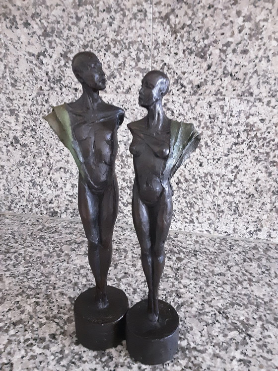 Image 1 of Jan Praet Naked Man And Woman Bronze