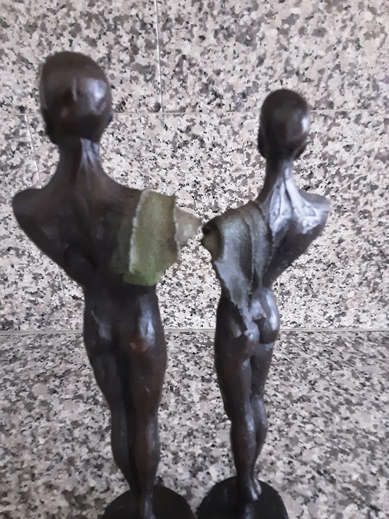 Image 1 of Jan Praet Naked Man And Woman Bronze